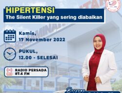 Hipertensi The Silent Killer… Simak Dialognya.. Besok, 17 November 2022