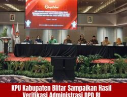 KPU Kabupaten Blitar Sampaikan Hasil Verifikasi Administrasi DPD RI