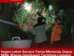 Hujan Lebat Secara Terus Menerus, Dapur Milik Warga Gandusari Tertimpa Longsor Setinggi 20 Meter