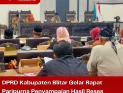 DPRD Kabupaten Blitar Gelar Rapat Paripurna Penyampaian Hasil Reses