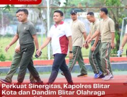 Perkuat Sinergitas, Kapolres Blitar Kota dan Dandim Blitar Olahraga Bersama di Sport Center Kepanjenkidul