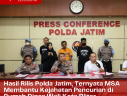 Hasil Rilis Polda Jatim, Mantan Walikota Blitar MSA Membantu Kejahatan Pencurian di Rumah Dinas Walikota