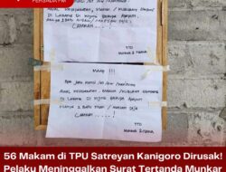 56 Makam di TPU Satreyan Kanigoro Dirusak! Pelaku Meninggalkan Surat Tertanda Munkar & Nakir