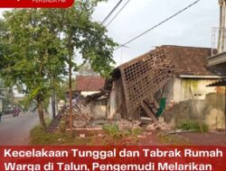 Kecelakaan Tunggal dan Tabrak Rumah Warga di Talun, Pengemudi Melarikan Diri