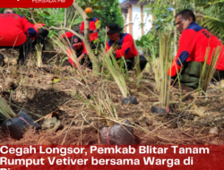 Cegah Longsor, Pemkab Blitar Tanam Rumput Vetiver bersama Warga di Binangun