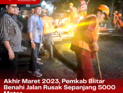 Akhir Maret 2023, Pemkab Blitar Benahi Jalan Rusak Total Sepanjang 5000 Meter