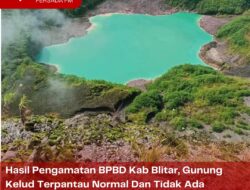 Hasil Pengamatan BPBD Kab Blitar, Gunung Kelud Terpantau Normal Dan Tidak Ada Aktivitas Vulkanik Berbahaya