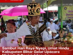 Jelang Hari Raya Nyepi, Umat Hindu Kabupaten Blitar Gelar Upacara Melasti di Pantai Jalosutro