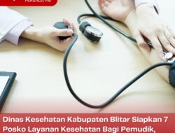 Dinas Kesehatan Kabupaten Blitar Siapkan 7 Posko Layanan Kesehatan Bagi Pemudik, Dibuka Mulai 18 April Mendatang..