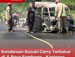 Kendaraan Suzuki Carry Terbakar di Jl. Raya Sambong – Kanigoro