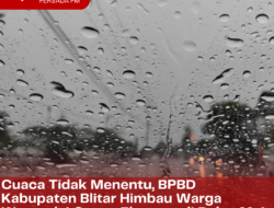 Cuaca Tidak Menentu, BPBD Kabupaten Blitar Himbau Warga Waspadai Cuaca Ekstrem di Bulan Mei 2023