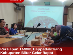 Persiapan Tentara Manunggal Membangun Desa (TMMD), Bappedalitbang Kabupaten Blitar Gelar Rapat Koordinasi