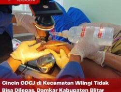 Cincin ODGJ di Kecamatan Wlingi Tidak Bisa Dilepas, Damkar Kabupaten Blitar Lakukan Evakuasi