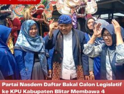 Partai Nasdem Daftar Bakal Calon Legislatif ke KPU Kabupaten Blitar Membawa 4 Barongan