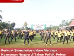 Perkuat Sinergisitas dalam Menjaga Keamanan Negara di Tahun Politik, Polres Blitar Gelar Olahraga Bersama TNI