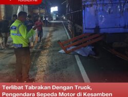 Terlibat Tabrakan Dengan Truck, Pengendara Sepeda Motor di Kesamben Meninggal Dunia