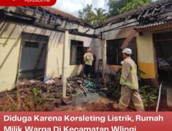 Diduga Karena Korsleting Listrik, Rumah Milik Warga Di Kecamatan Wlingi Terbakar