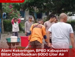 Alami Kekeringan, BPBD Kabupaten Blitar Distribusikan 6000 Liter Air Bersih di Desa Tegalrejo
