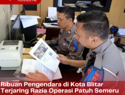 Ribuan Pengendara di Kota Blitar Terjaring Razia Operasi Patuh Semeru