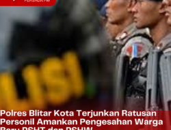 Polres Blitar Kota Terjunkan Ratusan Personil Amankan Pengesahan Warga Baru PSHT dan PSHW