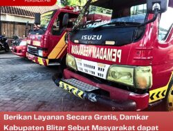 Berikan Layanan Secara Gratis, Damkar Kabupaten Blitar Sebut Masyarakat dapat Mengubungi Secara Langsung