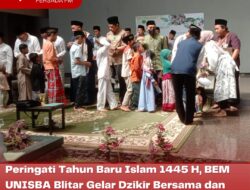 Peringati Tahun Baru Islam 1445 H, BEM UNISBA Blitar Gelar Dzikir Bersama dan Santunan bagi Yatim Piatu