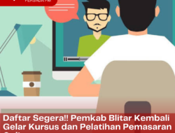 Daftar Segera!! Pemkab Blitar Kembali Gelar Kursus dan Pelatihan Pemasaran Online