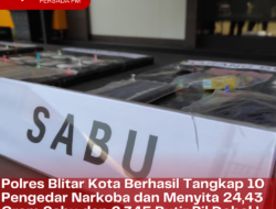 Polres Blitar Kota Berhasil Tangkap 10 Pengedar Narkoba dan Menyita 24,43 Gram Sabu dan 2.345 Butir Pil Dobel L