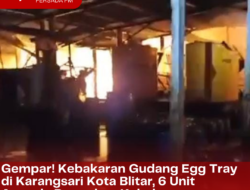 Gempar! Kebakaran Gudang Egg Tray di Karangsari Kota Blitar, 6 Unit Armada Pemadam Kebakaran Gabungan Diterjunkan