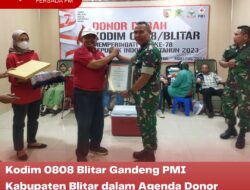 Kodim 0808 Blitar Gandeng PMI Kabupaten Blitar dalam Agenda Donor Darah Peringatan HUT RI ke 78