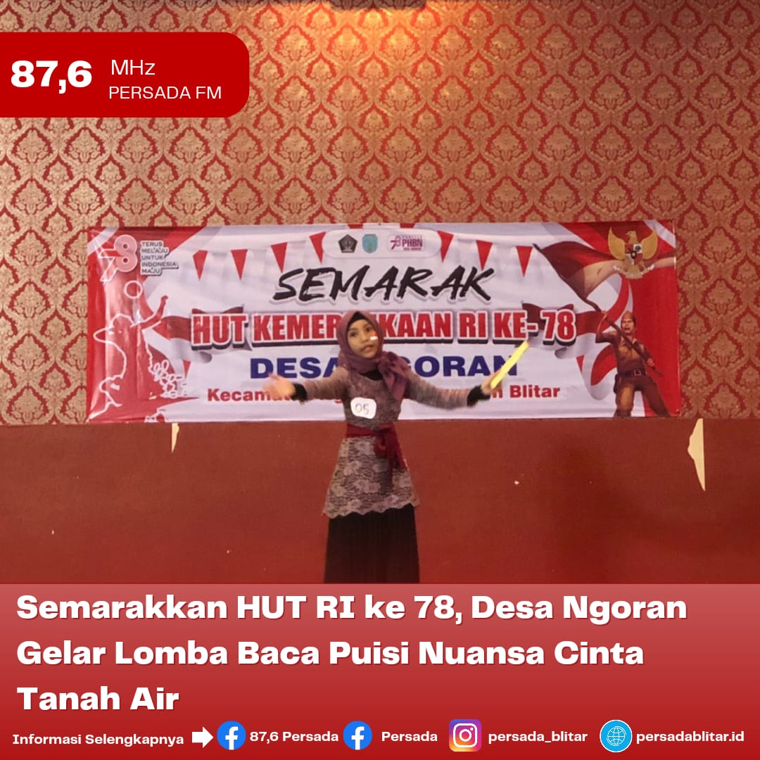 Semarakkan Hut Ri Ke 78 Desa Ngoran Gelar Lomba Baca Puisi Nuansa