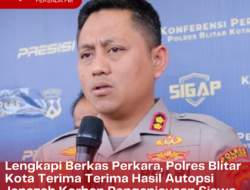 Lengkapi Berkas Perkara, Polres Blitar Kota Terima Terima Hasil Autopsi Jenazah Korban Penganiayaan Siswa MTs di Blitar
