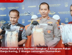 Polres Blitar Kota Berhasil Bongkar 2 Kilogram Paket Ganja Kering, 2 Warga Lamongan Diamankan