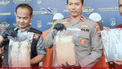 Polres Blitar Kota Berhasil Bongkar 2 Kilogram Paket Ganja Kering, 2 Warga Lamongan Diamankan