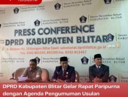 DPRD Kabupaten Blitar Gelar Rapat Paripurna dengan Agenda Pengumuman Usulan Pemberhentian Wakil Bupati Blitar