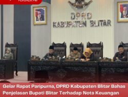 Gelar Rapat Paripurna, DPRD Kabupaten Blitar Bahas Penjelasan Bupati Blitar Terhadap Nota Keuangan Ranperda tentang perubahan APBD TA 2023