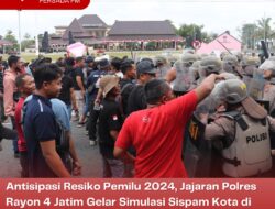 Antisipasi Resiko Pemilu 2024, Jajaran Polres Rayon 4 Jatim Gelar Simulasi Sispam Kota di Depan Gedung Kankab Blitar