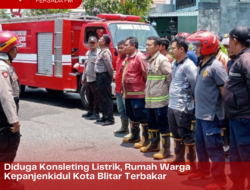 Diduga Konsleting Listrik, Rumah Warga Kepanjenkidul Kota Blitar Terbakar