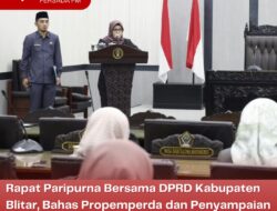 Rapat Paripurna Bersama DPRD Kabupaten Blitar, Bahas Propemperda dan Penyampaian Laporan Banggar