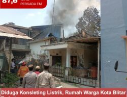 Diduga Konsleting Listrik, Rumah Warga Kota Blitar Terbakar