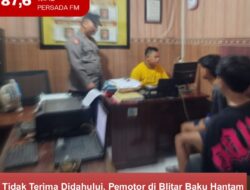 Tidak Terima Didahului, Pemotor di Blitar Baku Hantam