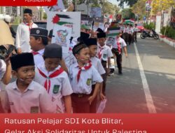 Ratusan Pelajar SDI Kota Blitar Gelar Aksi Solidaritas Untuk Palestina