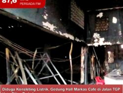 Diduga Konsleting Listrik, Gedung Hall Cafe di Jalan TGP Kota Blitar Terbakar