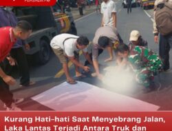 Kurang Hati-hati Saat Menyebrang Jalan, Laka Lantas Terjadi Antara Truk dan Sepeda Motor Di Kesamben