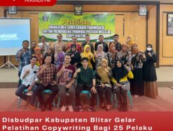 Disbudpar Kabupaten Blitar Gelar Pelatihan Copywriting Bagi 25 Pelaku UMKM Dampingan Bidang Ekonomi Kreatif