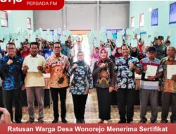 Ratusan Warga Desa Wonorejo Menerima Sertifikat PTSL