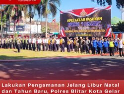 Lakukan Pengamanan Jelang Libur Natal dan Tahun Baru, Polres Blitar Kota Gelar Apel Operasi Lilin 2023