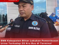 BNN Kabupaten Blitar Lakukan Pemeriksaan Urine Terhadap 25 Kru Bus di Terminal Patria Blitar