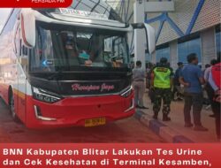 BNN Kabupaten Blitar Lakukan Tes Urine dan Cek Kesehatan di Terminal Kesamben, Satu Kru Ditemukan Miliki Kadar Gula Tinggi