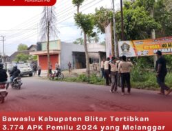 Bawaslu Kabupaten Blitar Tertibkan 3.774 APK Pemilu 2024 yang Melanggar Perda tentang Penyelenggaraan Reklame